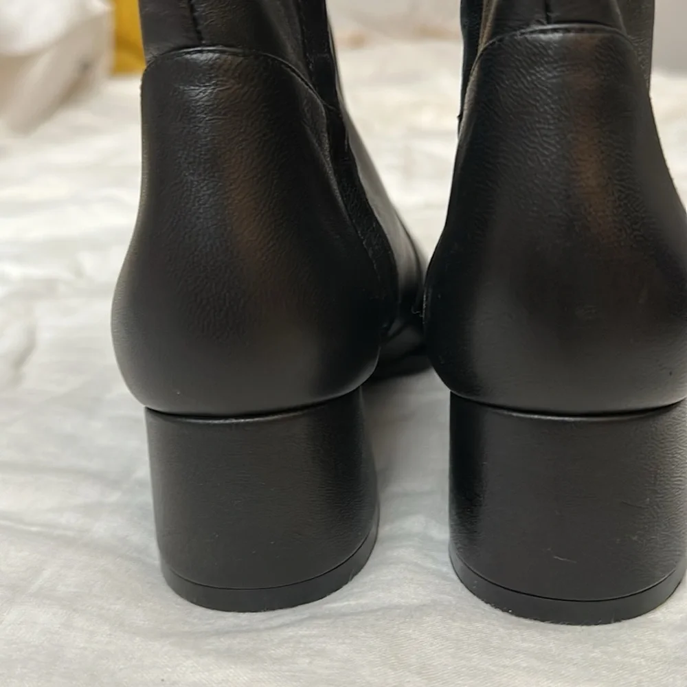 Elegant Stewart Weitzman Black Leather Ankle Boots with Inner Side Zipper NWOT - Picture 9 of 15